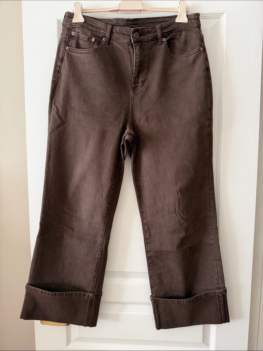 RD Style Wide-Leg Jeans in Dark Brown